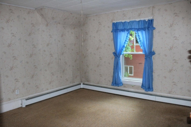 16 Pleasant St, Milo, ME 04463 - empty room featuring carpet and wallpapered walls