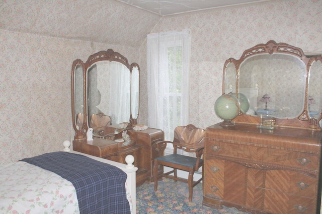 16 Pleasant St, Milo, ME 04463 - carpeted bedroom with wallpapered walls