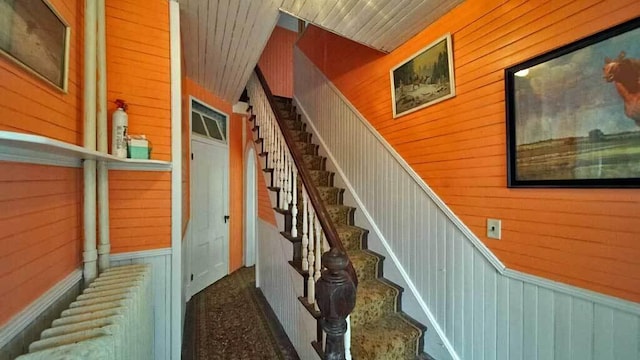 84 Military St, Houlton, ME 04730 - staircase with radiator