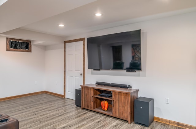 575 Hallowell Rd, Chelsea, ME 04330 - home office with light wood-type flooring, baseboards, and recessed lighting