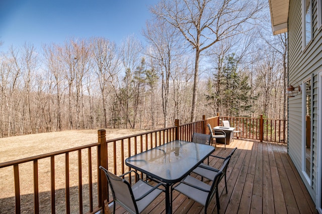 575 Hallowell Rd, Chelsea, ME 04330 - wooden deck featuring outdoor dining space