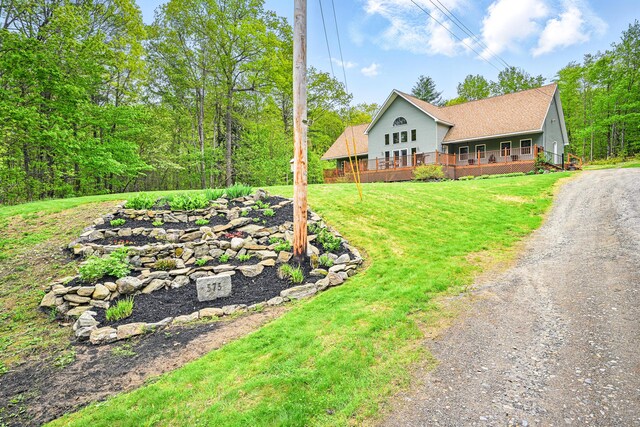 575 Hallowell Rd, Chelsea, ME 04330 - view of front facade featuring driveway and a front yard