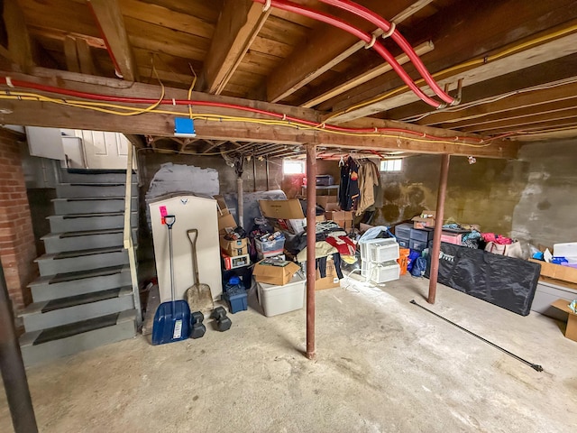 unfinished below grade area with stairs