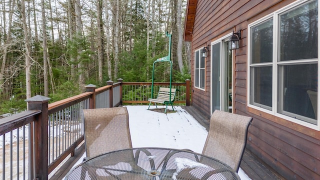 18 Lovers Ln, Bethel, ME 04217 - deck featuring outdoor dining space