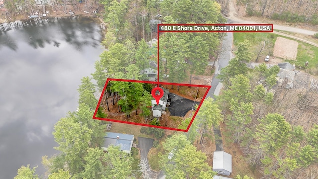 480 E Shore Dr, Acton, ME 04001 - birds eye view of property with a water view