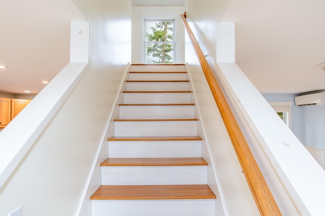 480 E Shore Dr, Acton, ME 04001 - staircase with recessed lighting and a wall unit AC