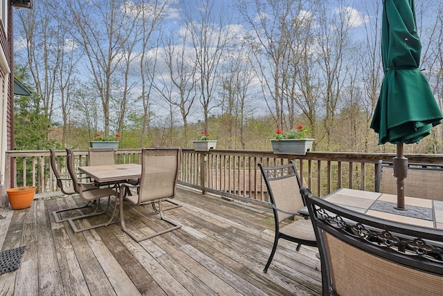 14 Stonebrook Rd, Windham, ME 04062 - wooden deck featuring outdoor dining area