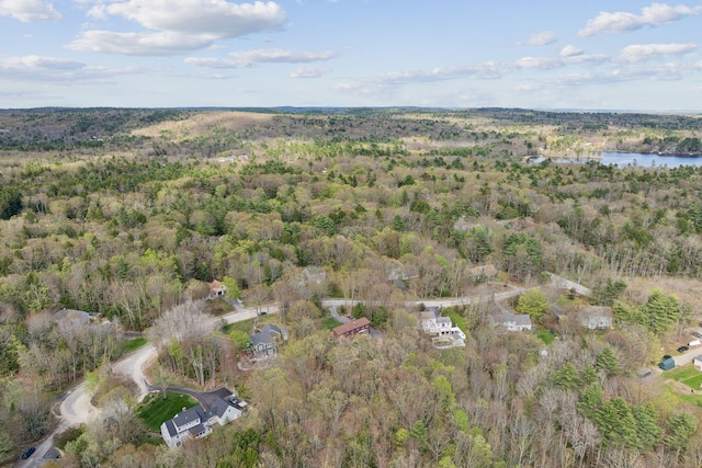 14 Stonebrook Rd, Windham, ME 04062 - aerial overview of property's location with a heavily wooded area and a nearby body of water