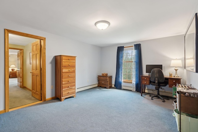 14 Stonebrook Rd, Windham, ME 04062 - office featuring a baseboard radiator and carpet