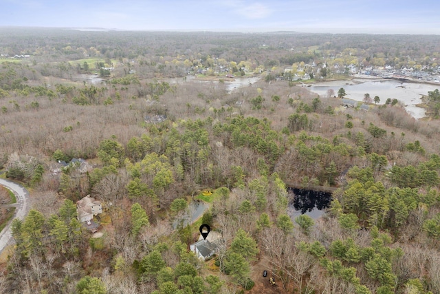 12 Bufflehead Cove Ln, Kennebunk, ME 04043 - birds eye view of property featuring a water view and a view of trees