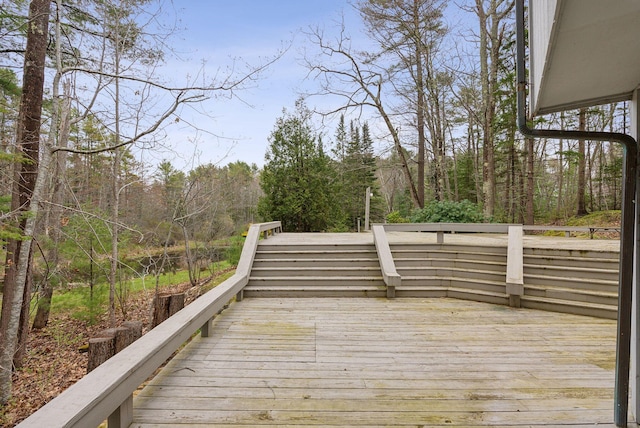 12 Bufflehead Cove Ln, Kennebunk, ME 04043 - wooden deck featuring a forest view