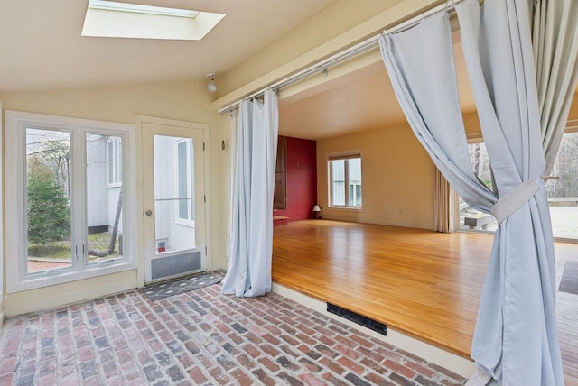 12 Bufflehead Cove Ln, Kennebunk, ME 04043 - unfurnished sunroom with french doors, visible vents, and a skylight