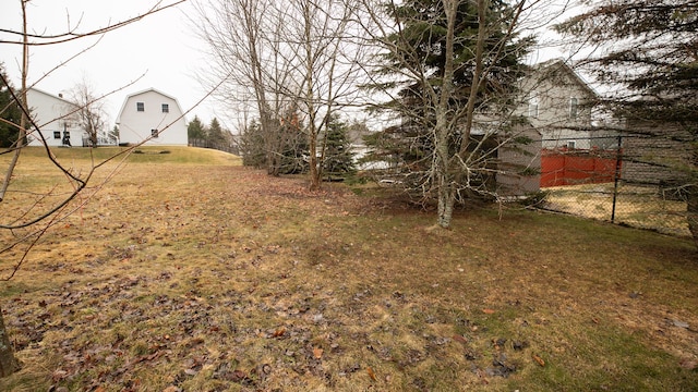 view of yard with fence