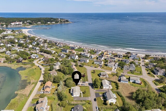 36 Surf Ln, Kennebunk, ME 04043 - aerial overview of property's location with expansive coastline and nearby suburban area
