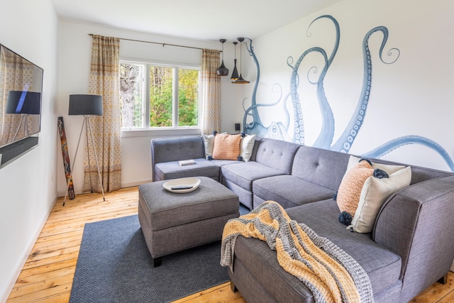 26 Old Searsport Ave, Belfast, ME 04915 - living area featuring baseboards and hardwood / wood-style flooring