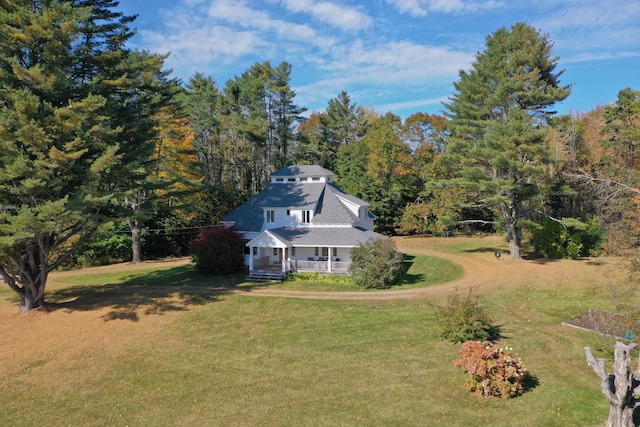 26 Old Searsport Ave, Belfast, ME 04915 - exterior space featuring a yard and covered porch