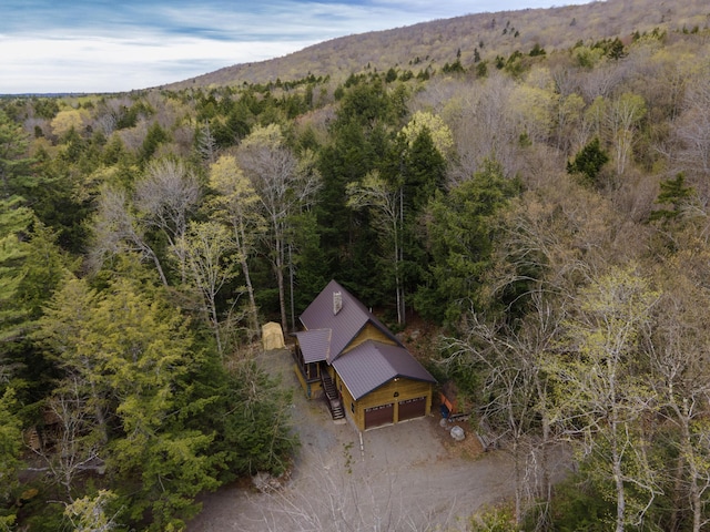 5 Canoe Ct Unit T3 R9, Nwp, ME 04462 - aerial view of property and surrounding area with a mountainous background and a forest