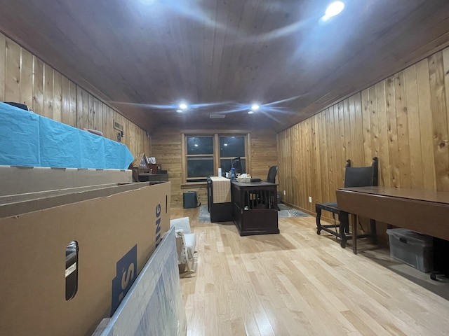 5 Canoe Ct Unit T3 R9, Nwp, ME 04462 - miscellaneous room featuring wooden walls, hardwood / wood-style flooring, and wooden ceiling
