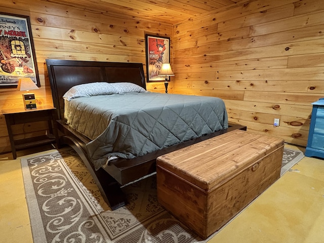5 Canoe Ct Unit T3 R9, Nwp, ME 04462 - bedroom featuring wooden walls and wooden ceiling
