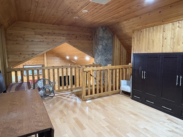 5 Canoe Ct Unit T3 R9, Nwp, ME 04462 - bonus room featuring wood walls, wood finished floors, wood ceiling, and lofted ceiling