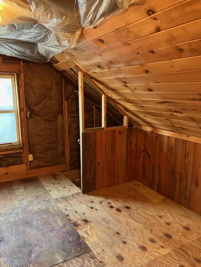 view of unfinished attic