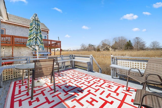 view of patio featuring a deck