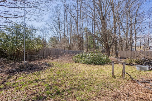 view of yard featuring fence