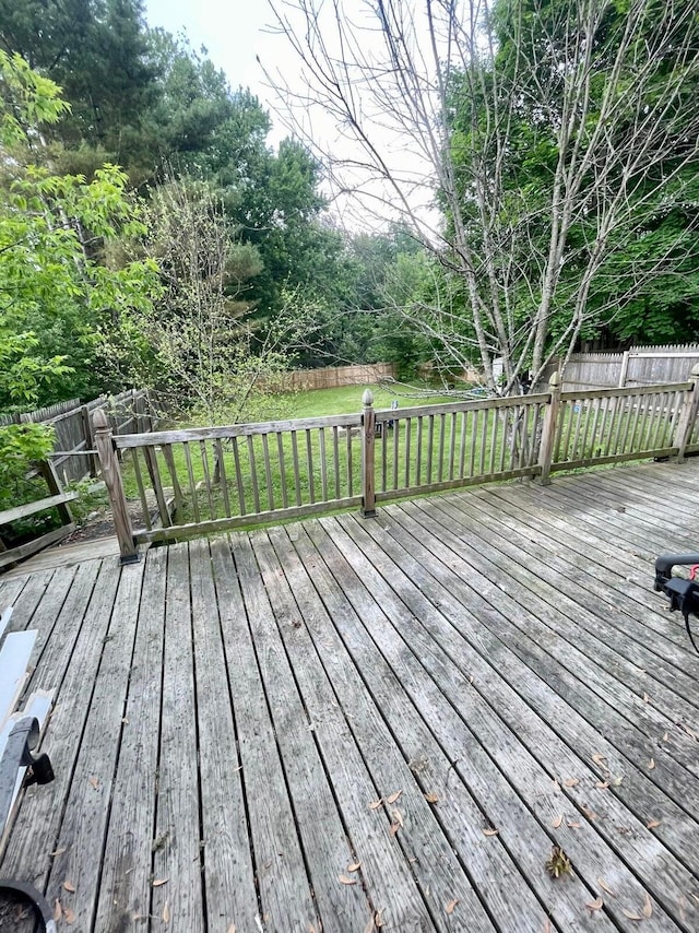 642 Main St, Old Town, ME 04468 - wooden deck with a fenced backyard and a lawn