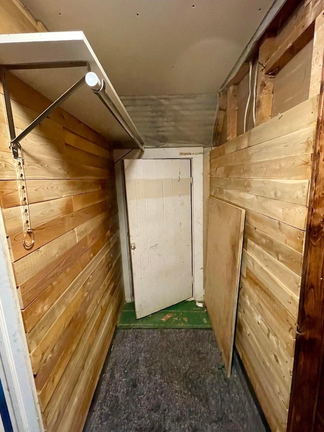 642 Main St, Old Town, ME 04468 - hallway featuring wood walls