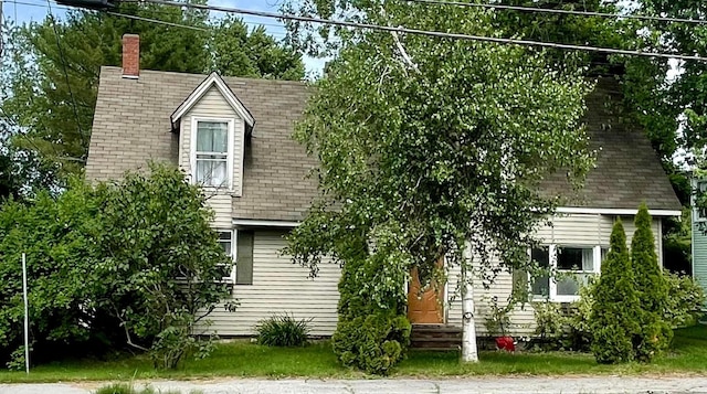 642 Main St, Old Town, ME 04468 - view of front facade with entry steps, a chimney, and a shingled roof