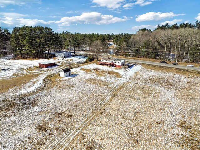 drone / aerial view with a view of trees