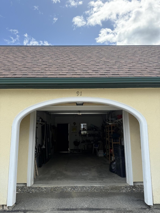 view of garage