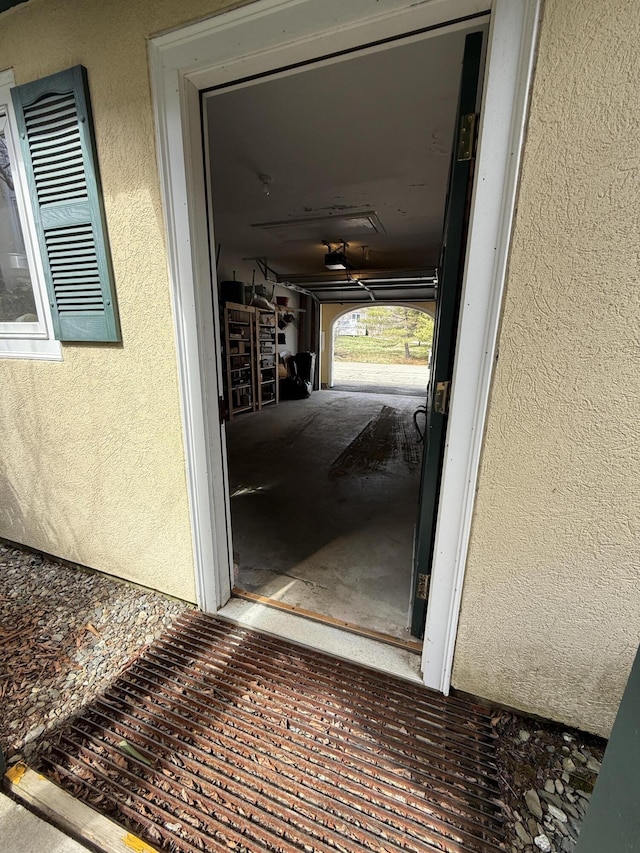 view of garage
