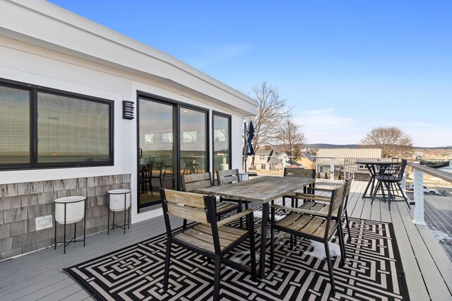 21 Atlantic St, Rockland, ME 04841 - wooden terrace with outdoor dining space