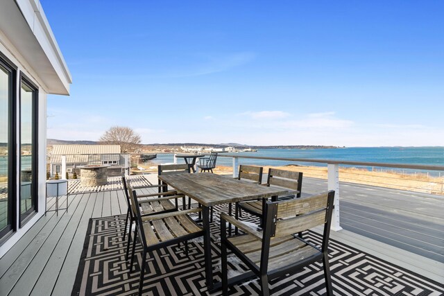 21 Atlantic St, Rockland, ME 04841 - wooden terrace with a water view