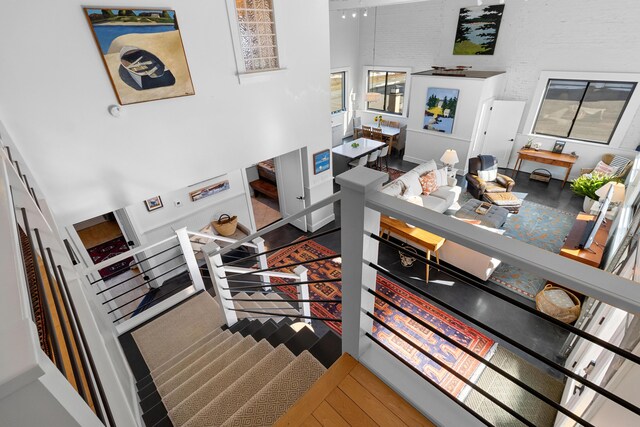 21 Atlantic St, Rockland, ME 04841 - stairs with a high ceiling