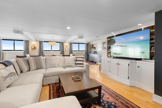 21 Atlantic St, Rockland, ME 04841 - living room with recessed lighting and light wood-style floors