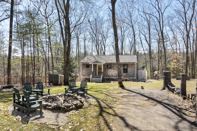 27 Miller Ln, Alfred, ME 04002 - rear view of property featuring an outdoor fire pit