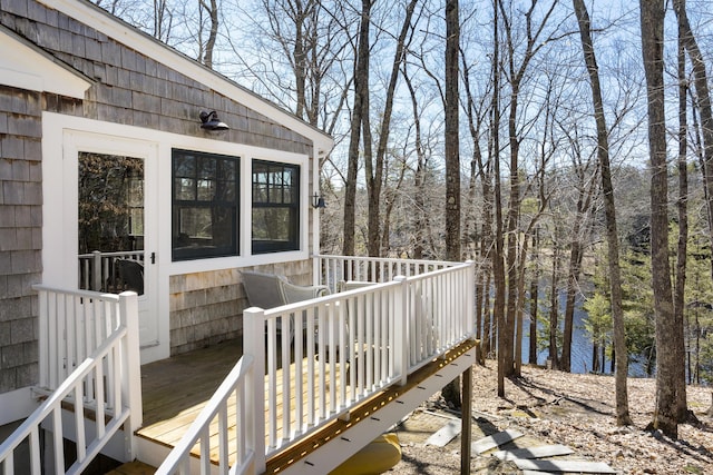 27 Miller Ln, Alfred, ME 04002 - wooden deck featuring a water view
