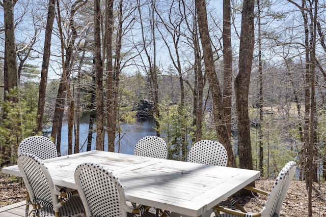 27 Miller Ln, Alfred, ME 04002 - deck with a water view and outdoor dining area