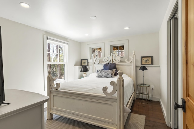 27 Miller Ln, Alfred, ME 04002 - bedroom featuring recessed lighting, dark wood finished floors, and baseboards