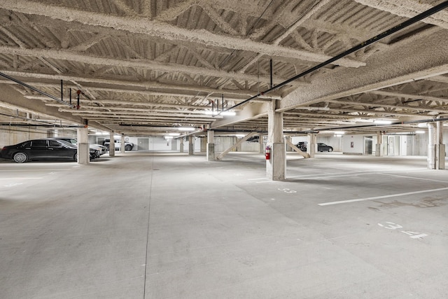 view of parking garage