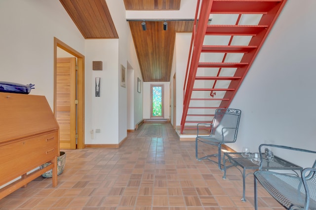 683 Kings Hwy, Kennebunkport, ME 04046 - hallway with baseboards and stairway