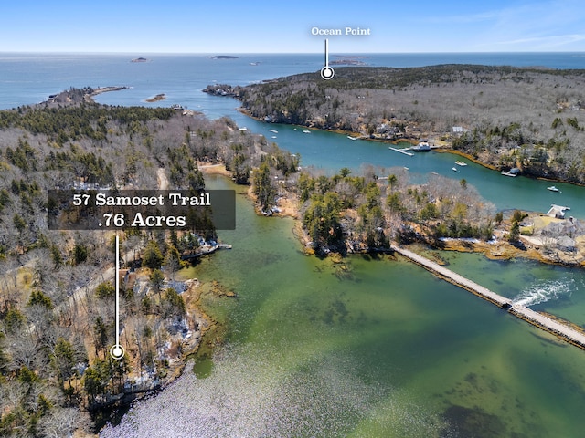 57 Samoset Trl, Boothbay, ME 04544 - bird's eye view featuring a water view