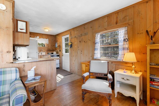 57 Samoset Trl, Boothbay, ME 04544 - interior space with wooden walls and light wood finished floors