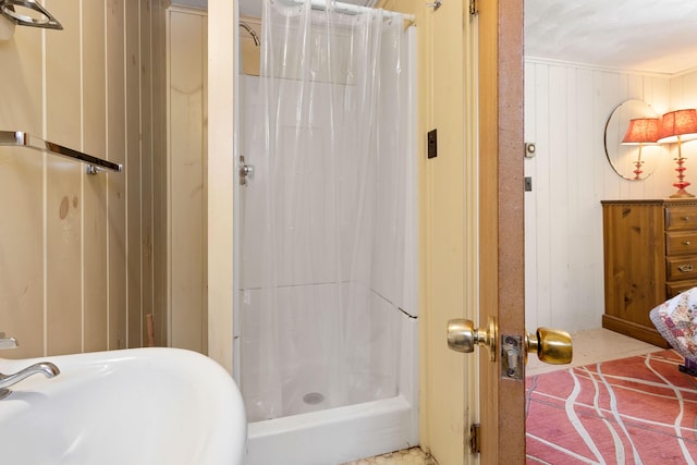 57 Samoset Trl, Boothbay, ME 04544 - full bath featuring a sink and a stall shower