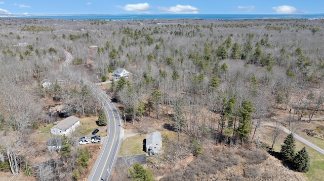 aerial view with a forest view