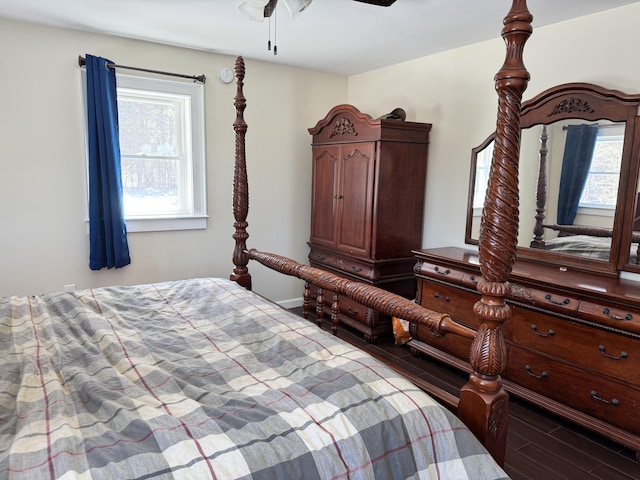 441 Works Rd, Jackson, ME 04921 - bedroom with a ceiling fan and wood finished floors