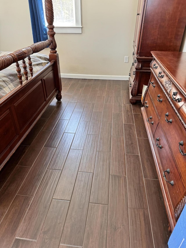 441 Works Rd, Jackson, ME 04921 - bedroom with baseboards and dark wood-type flooring