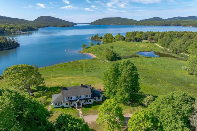 480 Sound Dr, Mount Desert, ME 04660 - bird's eye view with a water and mountain view